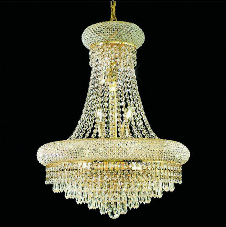 

American Crystal Chandeliers LED K9 Crystal Chandelier Lights Fixture Luxury Hotel Lobby Hall Villa Parlor Home Indoor Lighting