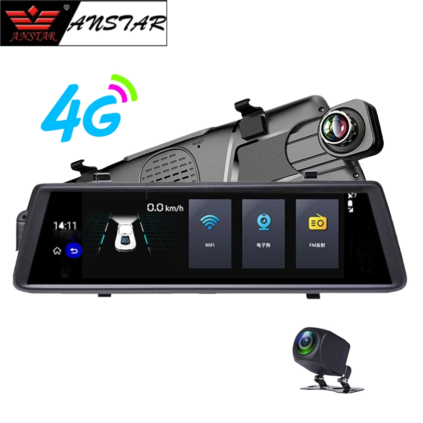 Anstar 1" 4G Автомобильный видеорегистратор HD 1080P WiFi Android видео рекордер gps навигация ADAS двойной объектив видеорегистратор Автомобильная камера в зеркале заднего вида