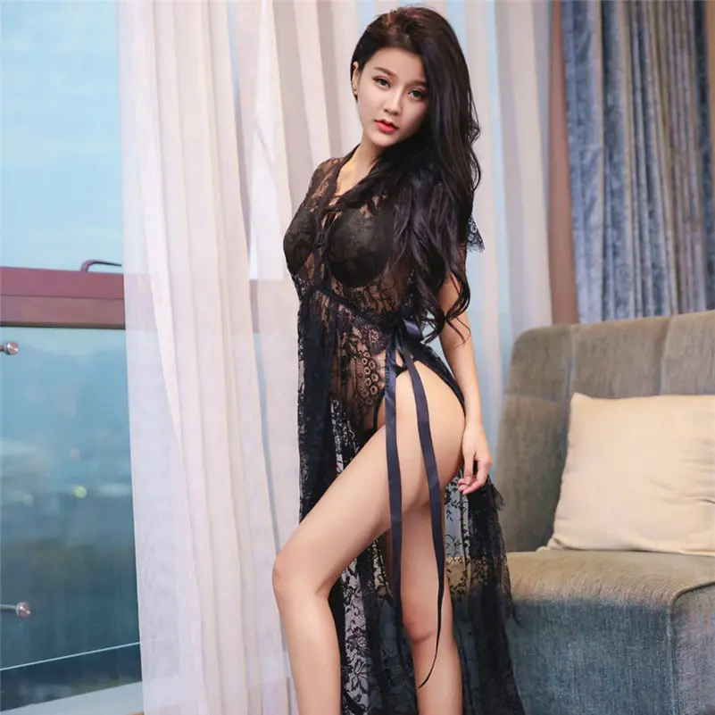 

Sexy Night dress Sleepwear Lace gowns costumes erotic Lingerie Babydoll Fishnet Body Intimate Nightwear crotchless for women