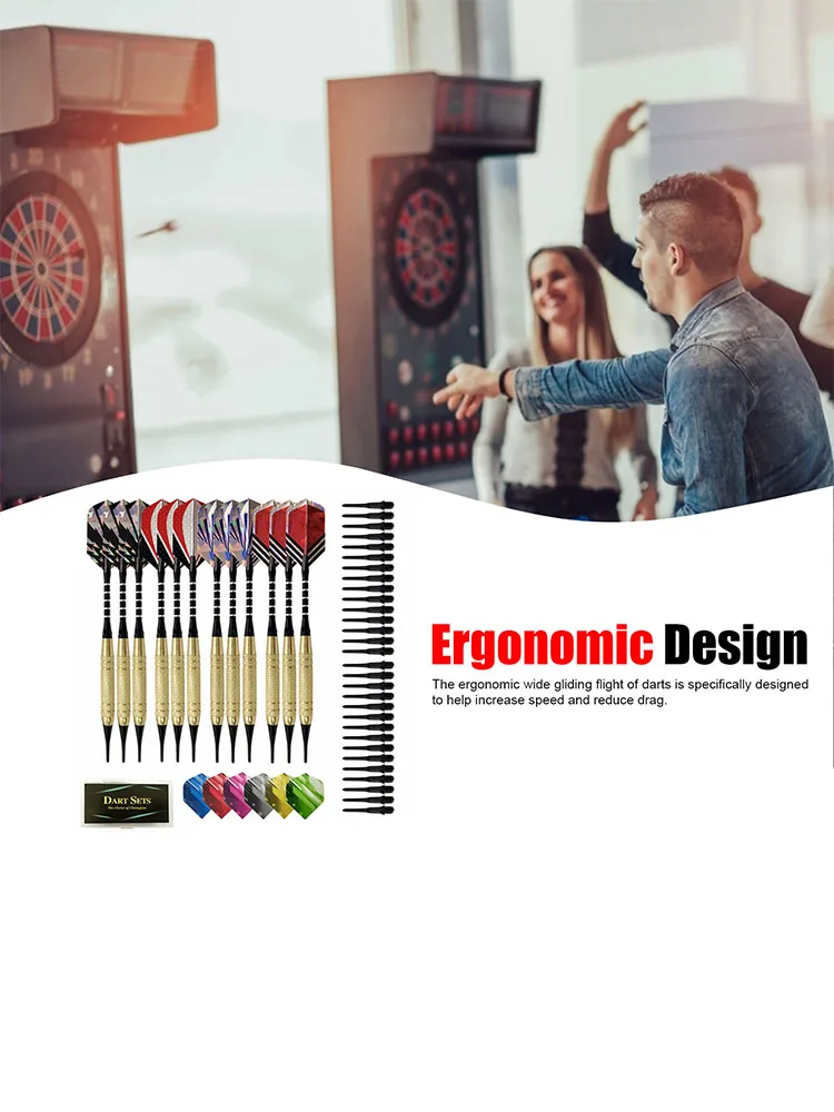 Soft Tip Darts With Flights And 100 Soft Tip Points For Electronic Dartboards Office Home Entertainment Amiable home water rotary wing wet cold water meter 4 points 6 points horizontal vertical rental house apartment anti reversal