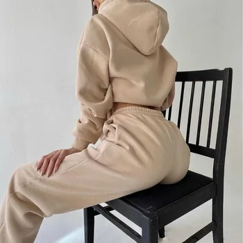 

NIBESSER Autumn Winter Sport Tracksuit Women Hoodies Set Long Sleeve Loose Oversized Shirt Tops Pants Suit Two Piece Set New
