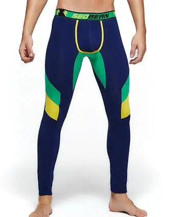 Синий SEOBEAN Зимние новые мужские сексуальные хлопчатобумажные подштанники с низкой посадкой, термо кальсоны - Цвет: Синий