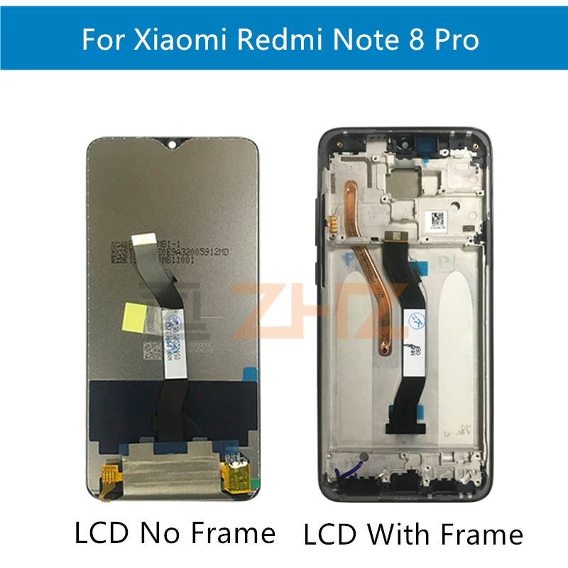 Для xiaomi redmi note 8 ЖК-дисплей кодирующий преобразователь сенсорного экрана в сборе+ рамка для redmi note 8 pro замена экрана Запасные части