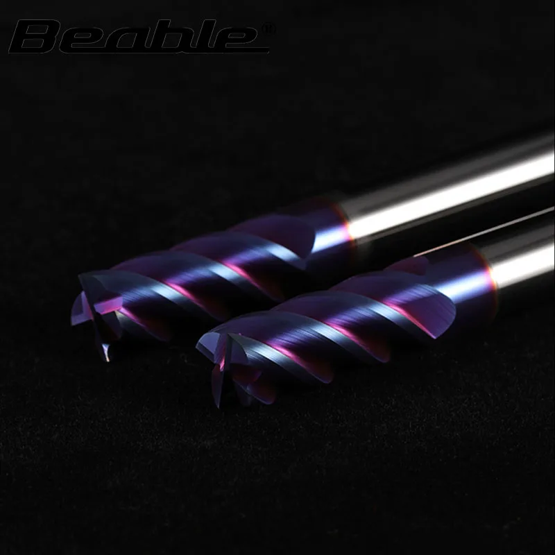 

Beable Tools 4Flutes Carbide Square Milling Cutter HRC65 Long Shank Metalworking Alloy Tungsten Steel Cutting Router Bit