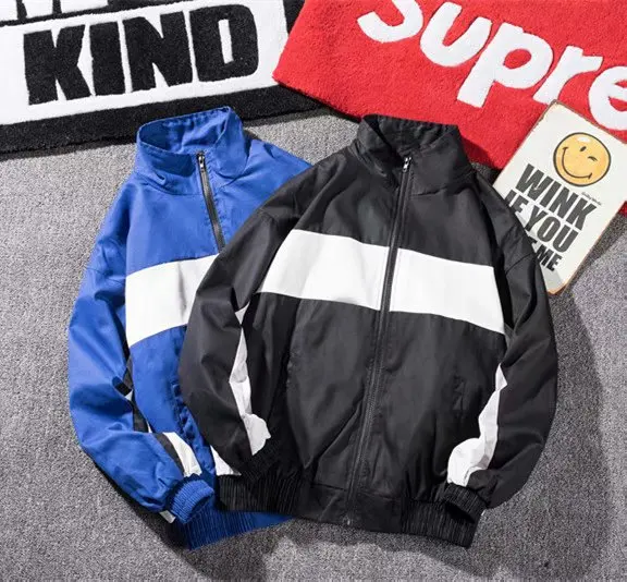 

College Style Sports Jacket Hong Kong Style Men's CHIC Coat Slim Fit Mixed Colors Sports Clothing Street Hip Hop Trend Men And W