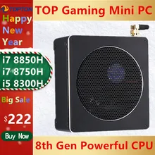 أفضل الألعاب كمبيوتر مصغر كمبيوتر مصغر إنتل i7 8850H i5 8300H ويندوز 10 2 * DDR4 2 * M.2 SSD + 1*2.5 "'SATA Nuc Nettop 4K UHD HDMI DP واي فاي(China)