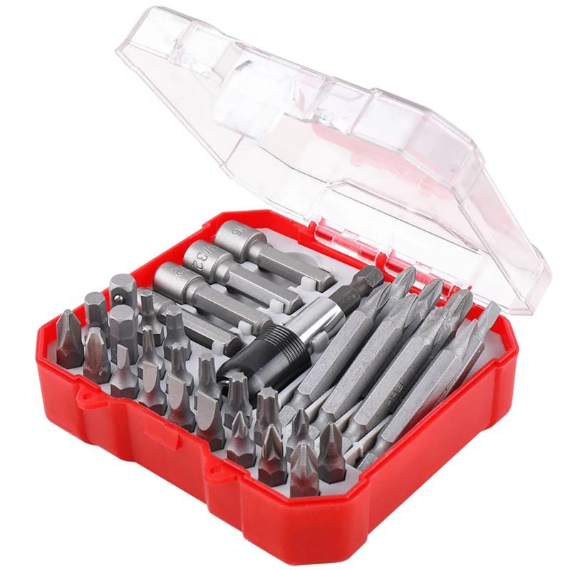 34-Piece Screwdriver Bit Set Slotted Phillips Hexagon | Инструменты