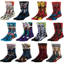Модные оригинальные забавные носки с изображением героев мультфильмов, аниме, супергероев, носки с изображением клоуна, мужские длинные креативные носки с изображением счастливого искусства, классные носки для скейтборда