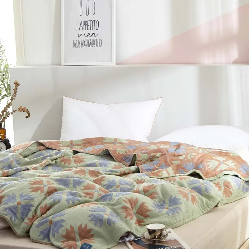 Cotton Woven Bedding Sheet Couch Armchair Blanket Coverlet Picnic Camping Quilt Plaid Baby Comforter