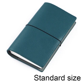 

Genuine Leather Notebook Refillable Travel Journal Standard Size Organizer With Inner Pocket Cowhide Diary Sketchbook Planner