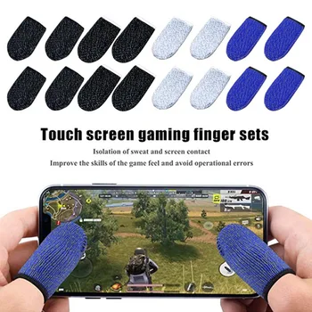 

1 Pair Nylon Breathable Game Controller Finger Cover Sweat Proof Non-Scratch Sleeve Sensitive Mobile Touch Screen Finger Gloves