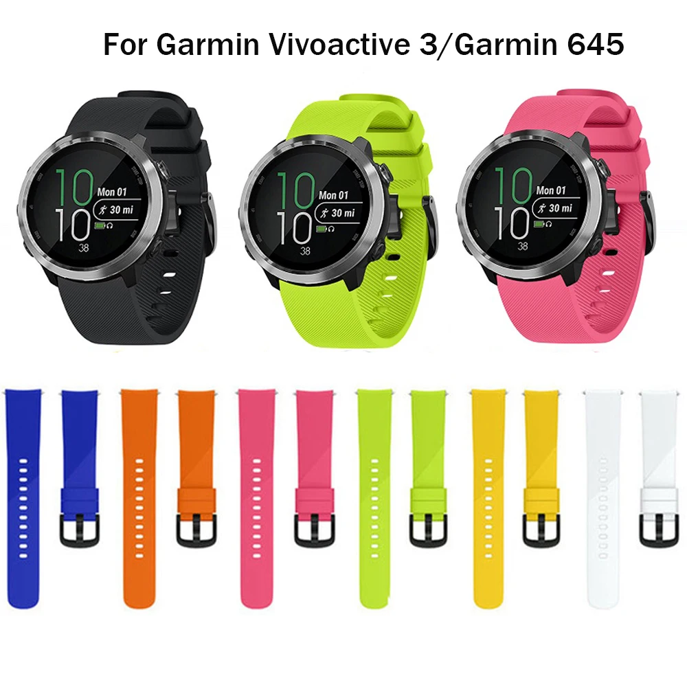 Силиконовый ремешок на запястье для Garmin vivoactive 3 Forerunner 645 сменный часов Huami Amazfit Bip