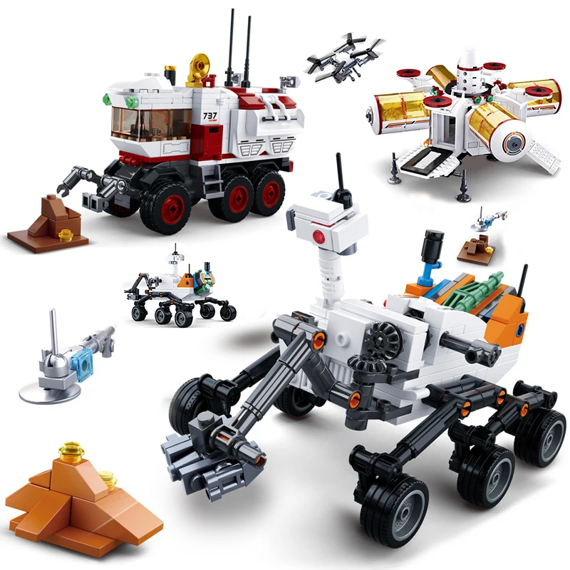 

NEW International Space Station Space Rocket Spacecraft Probe Car Model Building Blocks Legoes Bricks Toys for Children Gifts