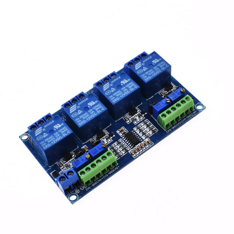 LM393 компаратора модуль постоянного тока 12V 4-канальный Напряжение компаратора профессиональный устойчивый