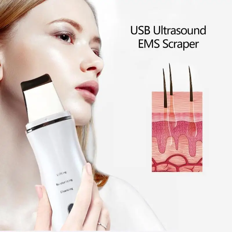 

Ultrasonic Deep Face Cleaning Machine Skin Scrubber Dirt Blackhead Remove Wrinkles Spots Facial Whitening Lifting Tools