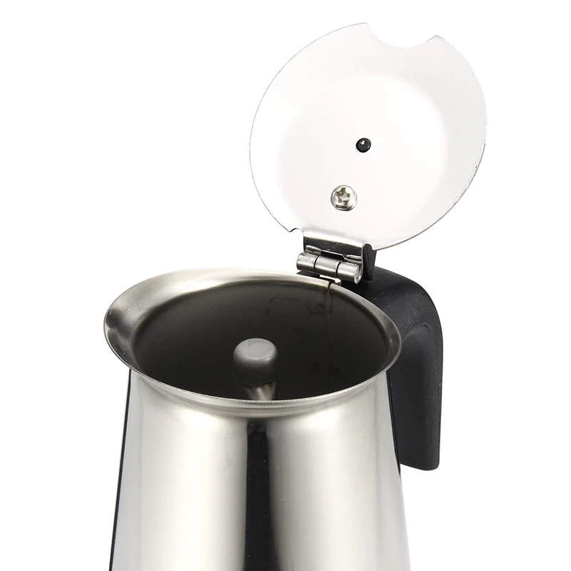 200Ml Portable Espresso Coffee Maker Moka Pot Stainless Steel with Electric Stove Filter Percolator Coffee Brewer Kettle Pot Kit