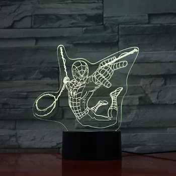 

Spiderman LED Acrylic Night Light with 7 Colors Touch Remote Control Illusion Change Home Decoration Lights Dropshipping 3D1218