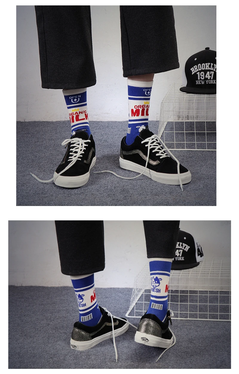 Осень Ins Стиль Мода Письмо рисунком для мужчин носки для девочек Прохладный Harajuku носки скейтбордиста низкая Hipster хлопок креативные носки