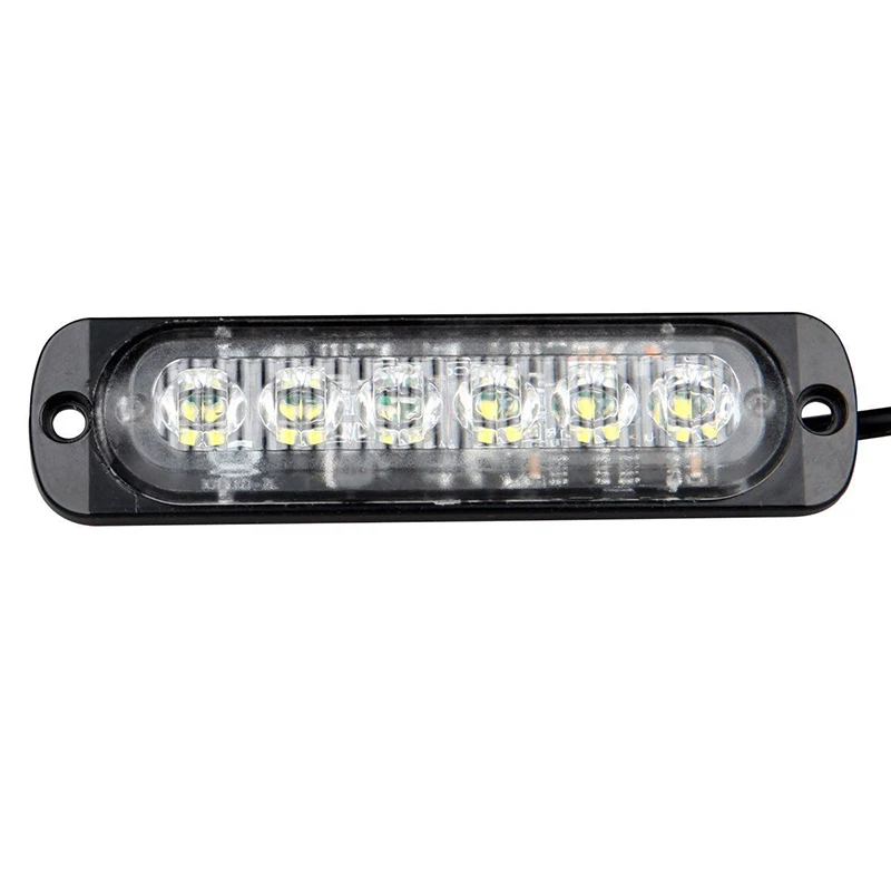 

4Pc 6LED Car Strobe Light Bar Red White Truck Emergency Warning Flash Lamps Auto Vehicles Lights Signal Lamp