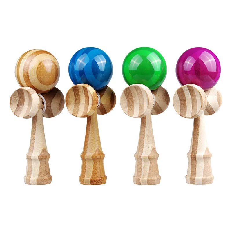 wonderful  18cm Professional Kendama Bamboo Wooden Toys PU Paint Skillful Juggling Ball Antistress Outdoor Spo