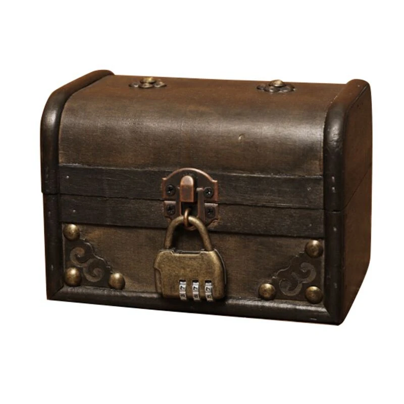 Шикарный деревянный пиратский ящик для хранения ювелирных изделий