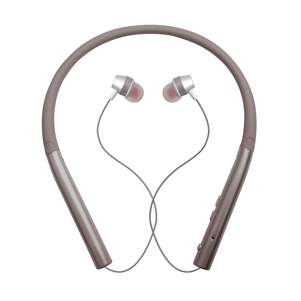 50# Bluetooth наушники беспроводные наушники с шейным швом шумоподавление стерео наушники с микрофоном спортивные наушники игровая гарнитура - Цвет: Silver