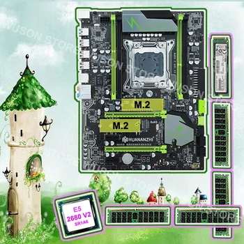 شراءHUANANZHI X79 سوبر الألعاب اللوحة مجموعة 128G M.2 NVMe SSD CPU Xeon E5 2680 V2 2.8GHz العلامة التجارية الكبيرة RAM 64G 4*16G 1866 REG ECC