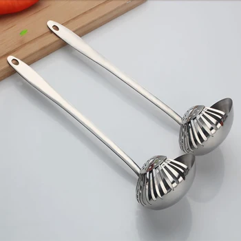 

Double-Use Stainless Steel Soup Spoon With Filter Colander Scoop Cooking Tools Kitchen Accessories 2 in 1Hot Pot Soup Spoon