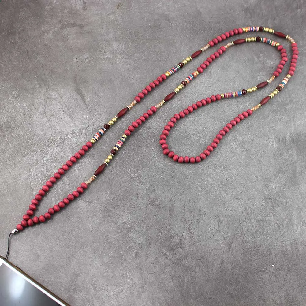 Новый Бохо деревянные бусины брелок шнур для девочек телефон ожерелье ремешок