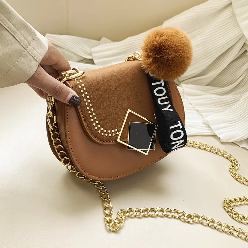 

Mini Bags2019 Winter New Style Retro Nubuck Leather Rivet Chain Mini Small Bag Crossbody Bag