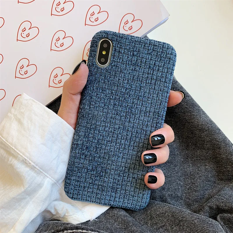 N9 Wixcen осенний теплый серый плед плюшевый простой тканевый чехол для телефона для Iphone 11 Pro Max 7 8 6s Xr Xs Plus мягкая задняя крышка из ТПУ - Цвет: N9