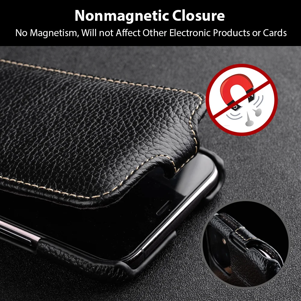Case for iPhone 11 Pro X XS XR Max Luxury Genuine Leather Flip Cases Handmade Folio Leather Cover for iPhone 11