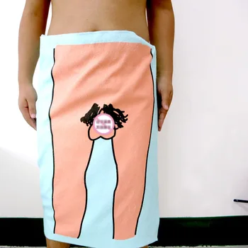 

Sexy Man Bath Towel Cartoon Pattern Microfiber Funny Creative Printing Towel Bathroom Outdoor Travel Sport Streaking Towels Gift