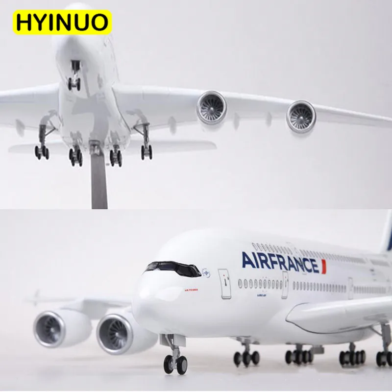 1/160 Scale AIR FRANCE A380 AirPlane Model with LED Light Aircraft Collection 