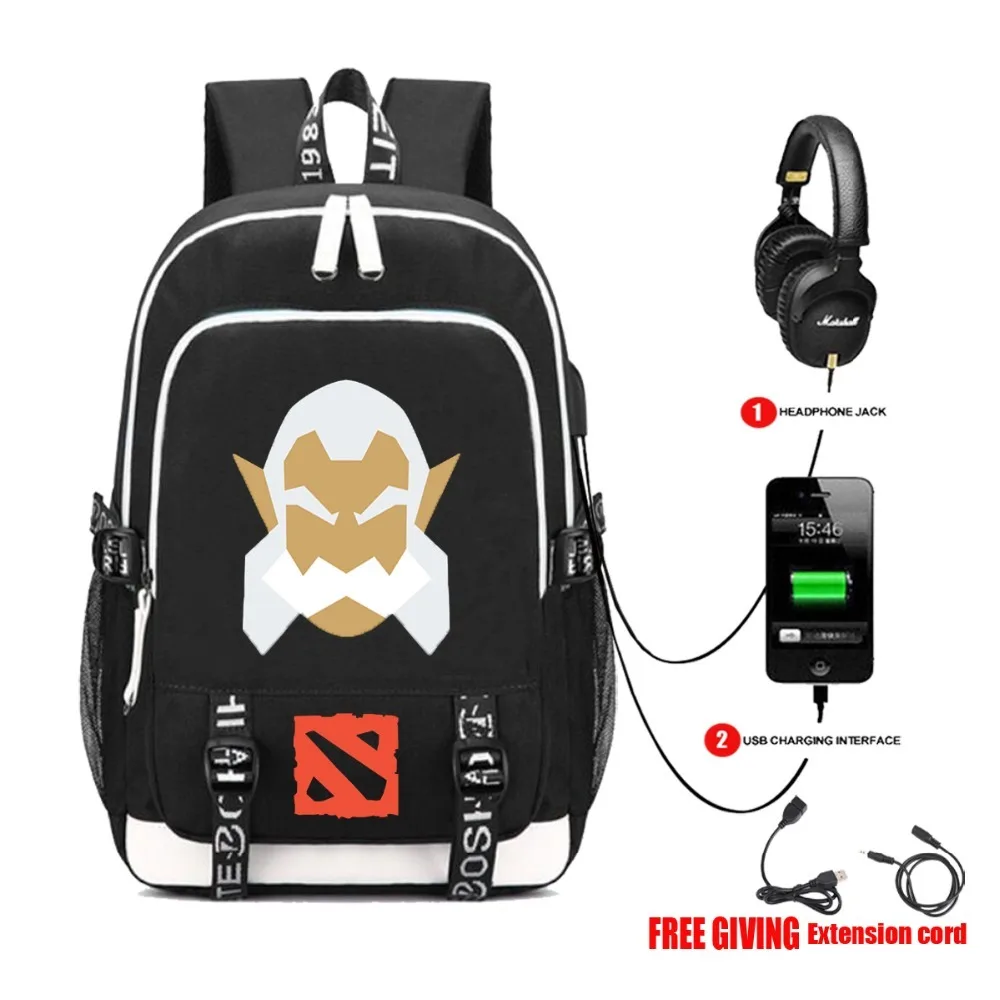 Рюкзак с разъемом для наушников и usb зарядкой команды Fnatic Virtus.pro DOTA 2 рюкзак CS CSGO NAVI