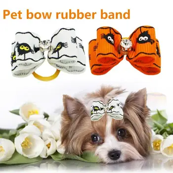 

10pcs/lot Dog Bows Pet Hair Bows Dog Head Flower Hair Accessories Hair Tie Pet Grooming Products Halloween Decoration