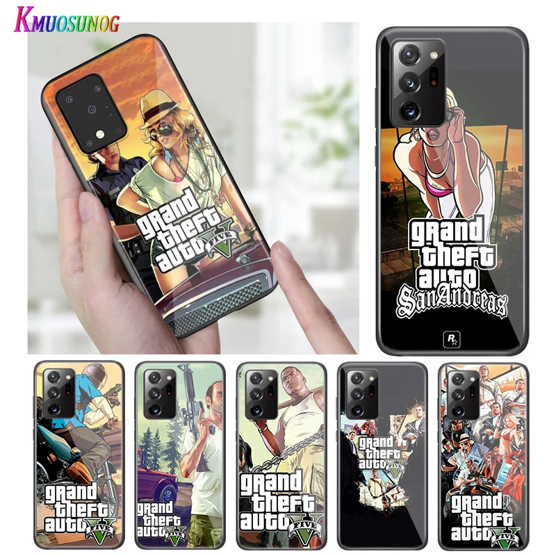 Яркий черный чехол для телефона Grand Theft Auto GTA V Samsung S20 Ultra Plus A91 A81 A71 A51 A41 A31 A21 A21S A11 |