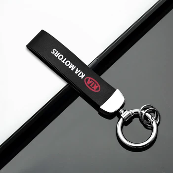 

3D Fashion Metal+Leather Keychain Key Rings for kia ceed sportage 2018 rio3 4 soul cerato K2 K3 K5 Key Car Styling Key Chain