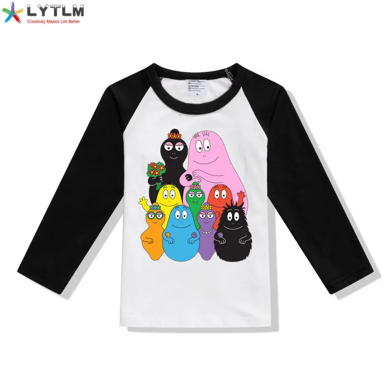 LYTLM XXX/футболка с героями мультфильмов для мальчиков и девочек, Barbapapa Осенняя белая футболка для маленьких детей топы для девочек, повседневная одежда Anniversaire Enfant
