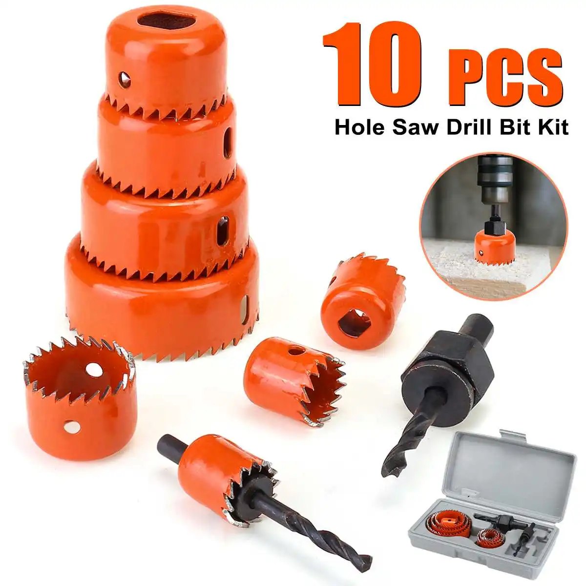 

10pcs Carbon Steel Wood Hole Saws Bit for Woodworking DIY Wood Cutter Drill Bit 19/22/25/32/38/44/54/64mm