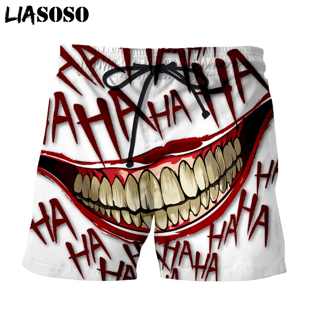 LIASOSO 3d Print Creative Joker Haha Men's Shorts Beach Casual Shorts Boardshorts Trousers boxer Shorts/trunks X2703