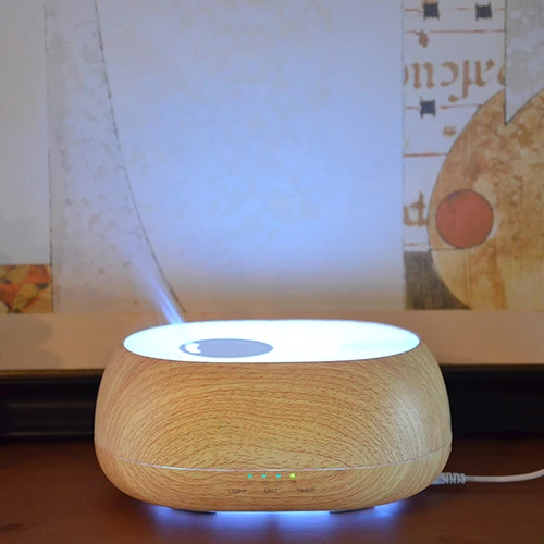 Light Wood THANKSHARE увлажнитель воздуха туман древесины Арома диффузор 7 видов цветов светильник с пультом дистанционного управления умный распылитель увлажнитель воздуха для дома - Цвет: Light Wood