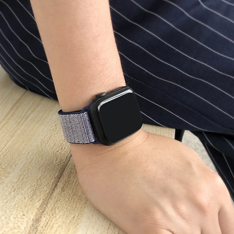 Für Apple часы Uhr группа серии 3/2/1 38 мм 42 мм нейлон Weiche Atmungsaktive нейлон für наручных часов iWatch, ersatz Спорт Шлайфе series4 40 мм 44 м