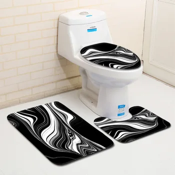 

Marble Toilet Rugs 3pcs/set Bath Mat Home Decor Cover Washroom Floor Mats Absorbent Carpet Shower Foot Pads