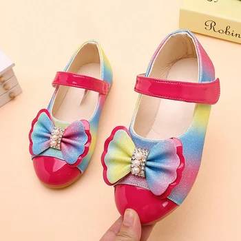 

2020 WEIXINBUY Baby Girl Breathable Patchwork Color Bowknot Anti-Slip Casual Shoes Toddler Soft Soled