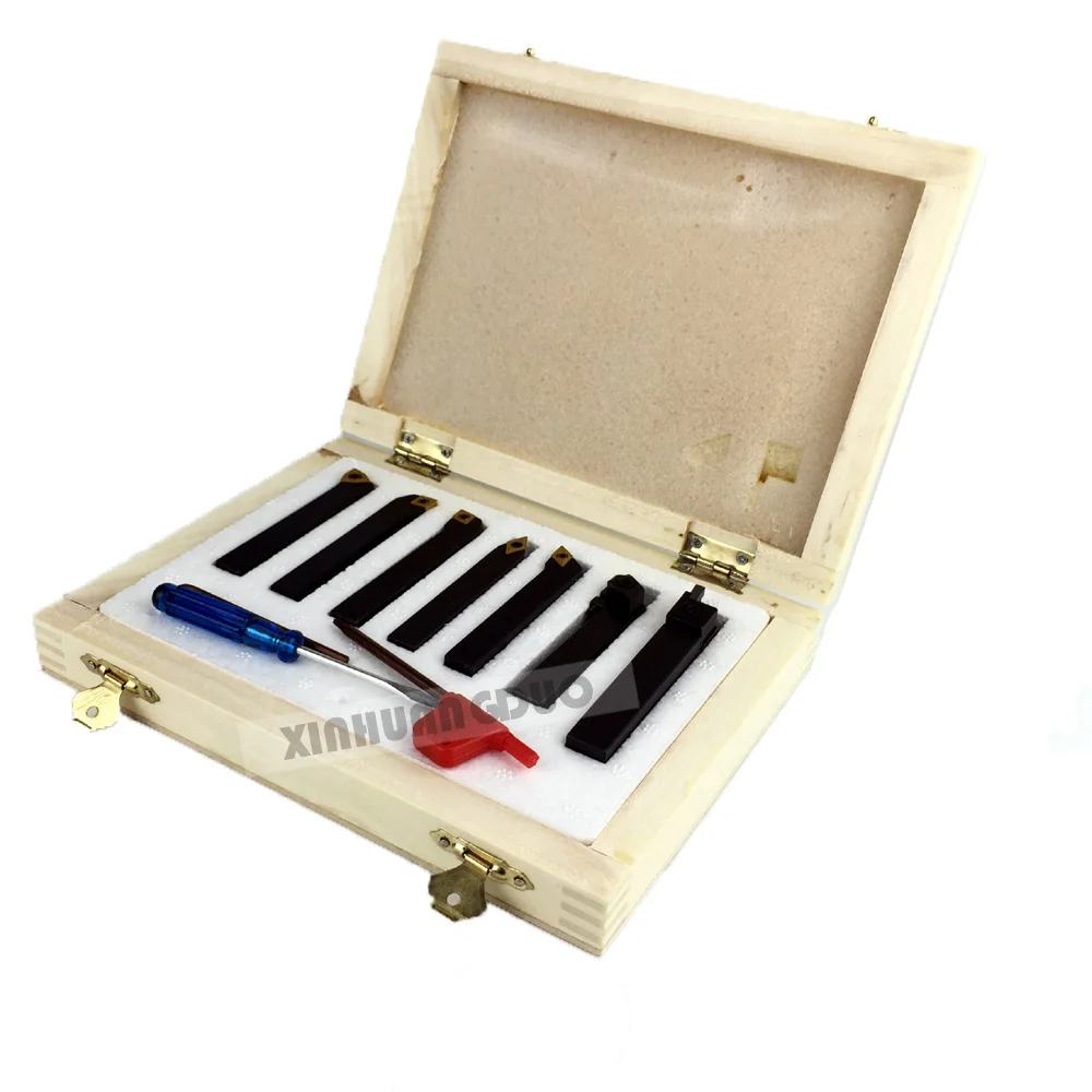 8mm 10mm 7pcs/set indexable lathe cutting tool set with inserts for CNC machine Tincoated turning tools holder | Инструменты