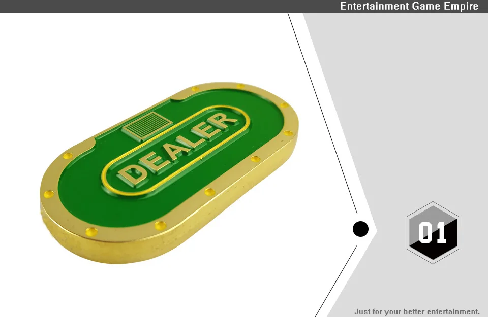 2 Yernea New Texas DEALER Poker Chips 1Pcs Pressing Metal Double-faced Ellipse Chip Table Game Competition Club (1)