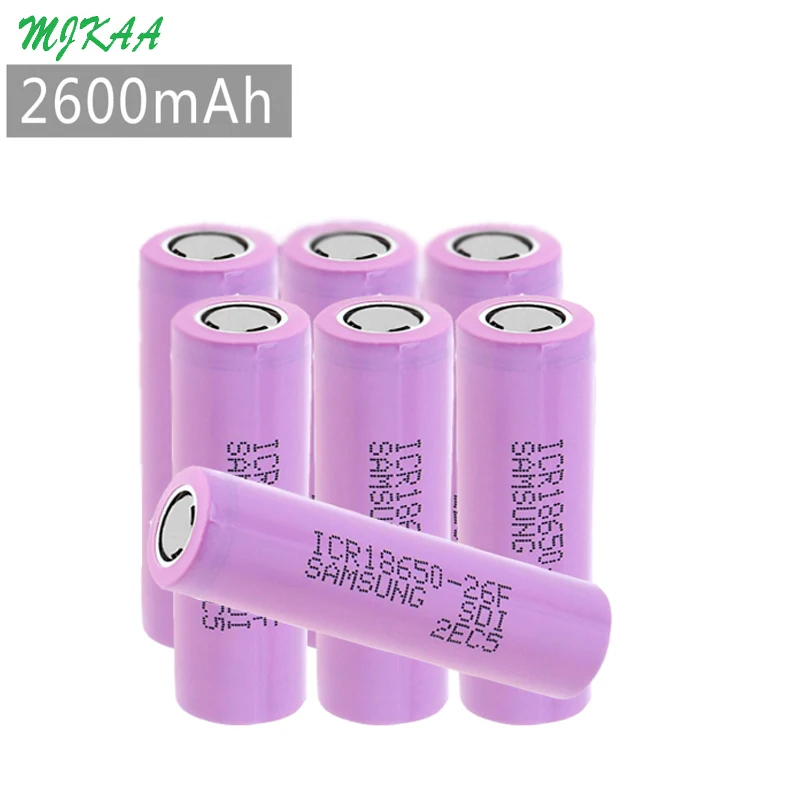 MJKAA 4/6 шт. Icr18650 литий 2600mah 3,7 V литий-ионный аккумулятор Перезаряжаемые Pkcell с плоским верхом батарейки для игрушки Инструменты фонарик