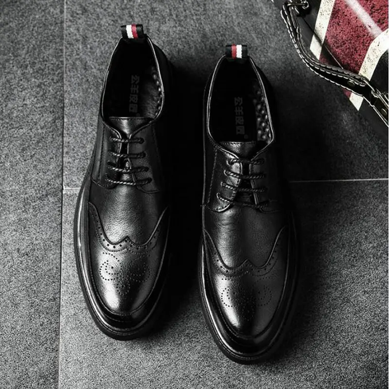 New Arrival Retro Bullock Design Men Classic Business Formal Shoes Pointed Toe Leather Oxford Dress A0-79