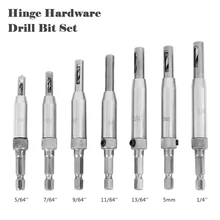 

7pcs Core Drill Bit Set Hole Puncher Hinge Tapper for Doors Self Centering Woodworking Power Tools Milling Cutter furadeira